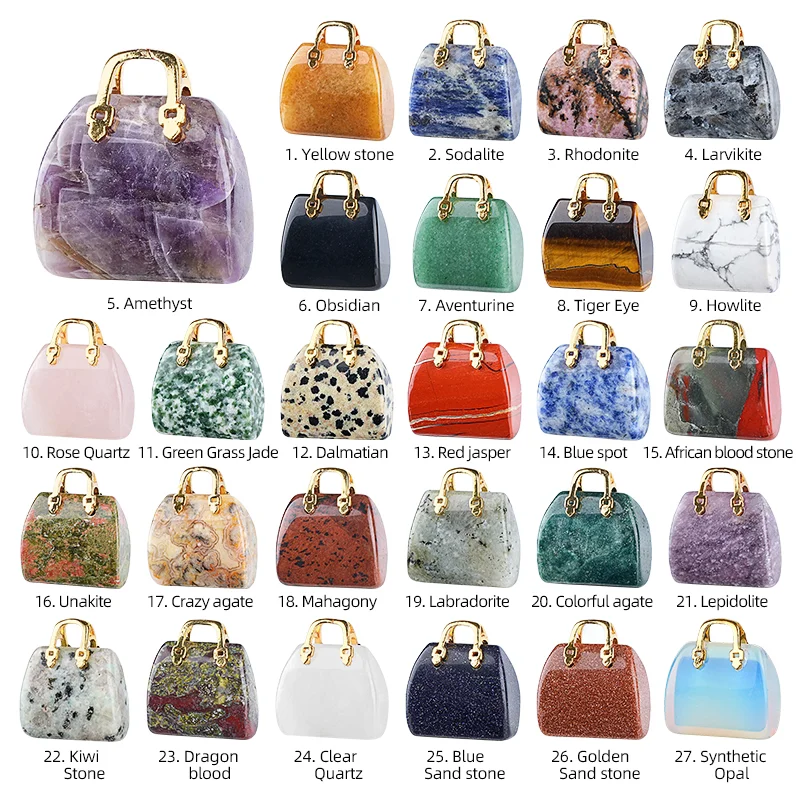Natürliche 2,5cm Multi-Material Kristall-Mode-Tasche, Heilend, Handgefertigt als Souvenir-Geschenk – Detail 4