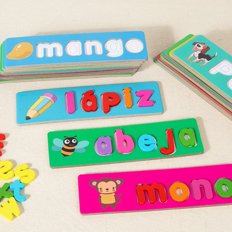 Spanish Animal Puzzle Card Early Childhood Education Educational Toy Card Children's Literacy Card Baby Learn Spanish view 3