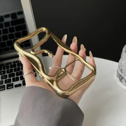 Hollow Snake Plating Phone Case For iPhone 11 12 13 14 15 16 17 Pro Max Plus Air Heat Dissipation Electroplating TPU Soft Cover
