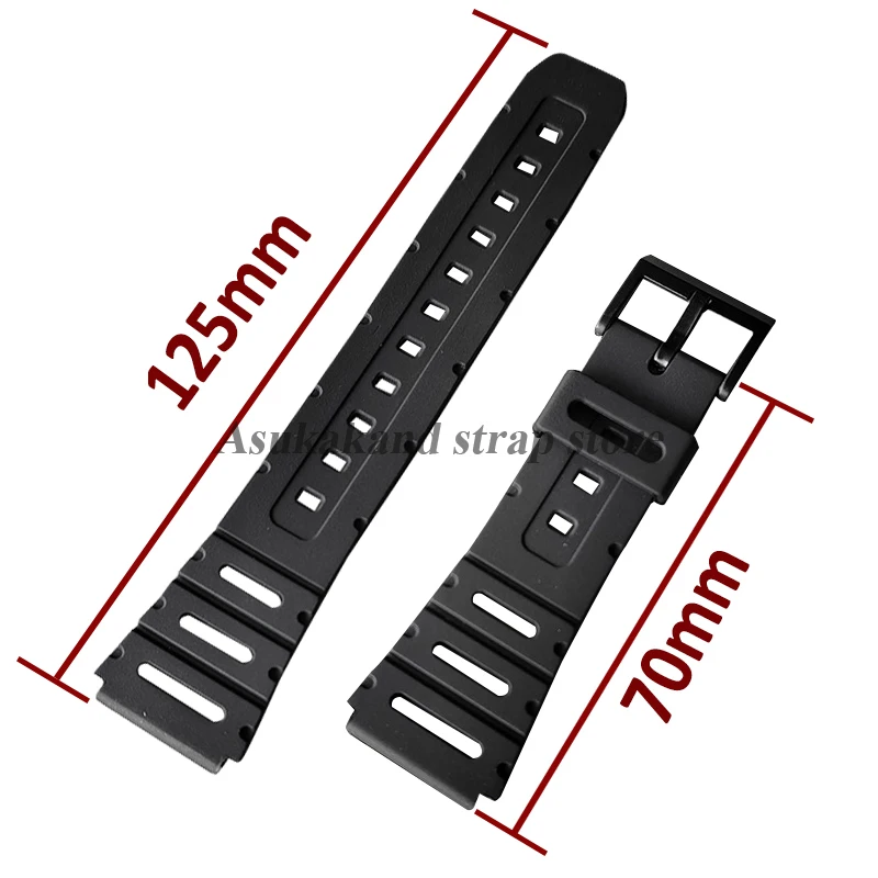 سيليكون حزام 20 مللي متر ل كاسيو ل W-720 W-722 W-741 WL-100 CA-53 CA-61 حزام (استيك) ساعة المطاط مشبك بلاستيكي الرياضة لينة الرجال معصمه