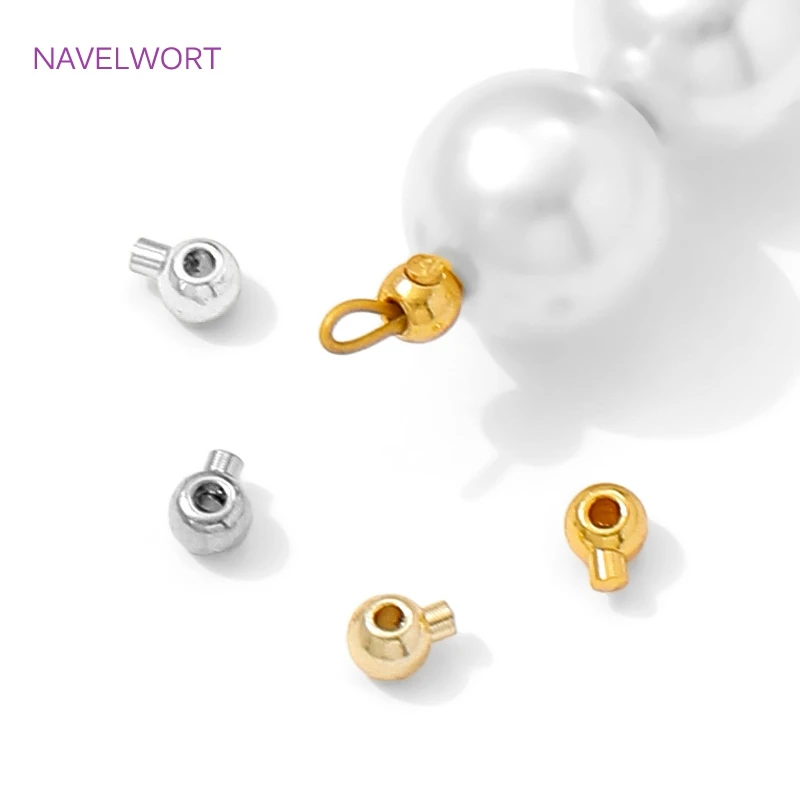 18 Karat vergoldete runde Crimp-Endperle, Messing-Crimp-Perlen für Schmuckherstellung, Lampen für Schmuck, DIY-Armbänder Zubehör – Detail 27