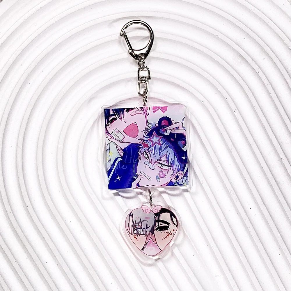 1/8Pcs Anime Alien Stage Acrylic Car Keychain Cute Bag Charms Accessories Backpack Funny Key Holder Keyring Fans Friends Gifts image 3