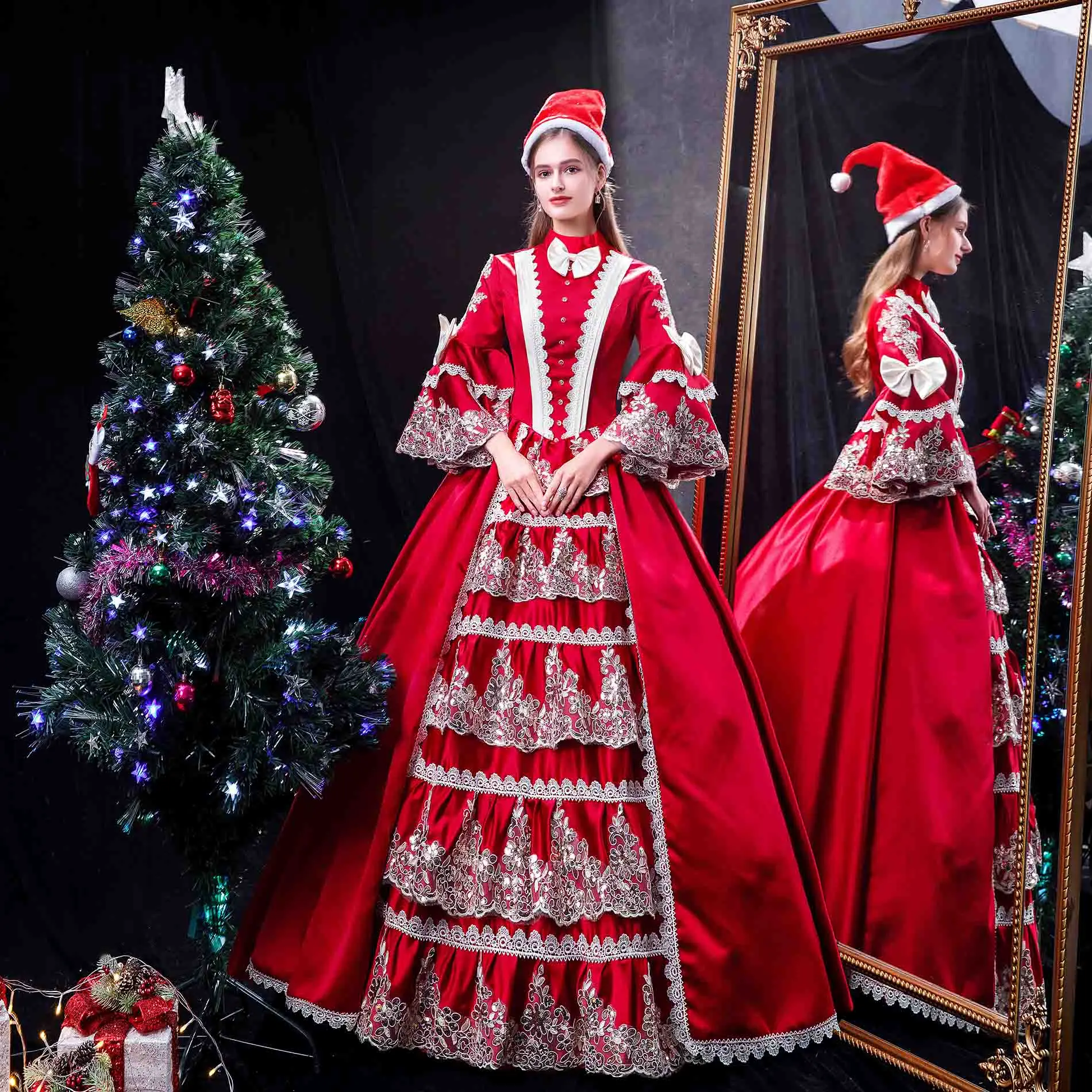 sachin and babi light blue dress Family Holiday Pictures | Christmas main image 1