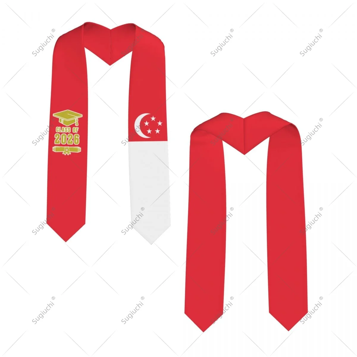 

Singapore Flag Class Of 2026 Graduation Stole Sash Scarf For International Students Proud Ceremony Adult Unisex