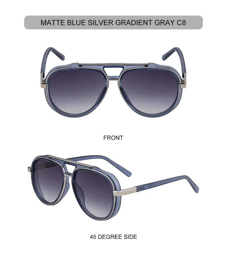 Polarisierte Steampunk Übergroße Ovale Sonnenbrille für Herren 2026 Luxusmarke Trendige Doppelbalken-Sonnenbrille für Männer UV400 Schutz – Detail 22