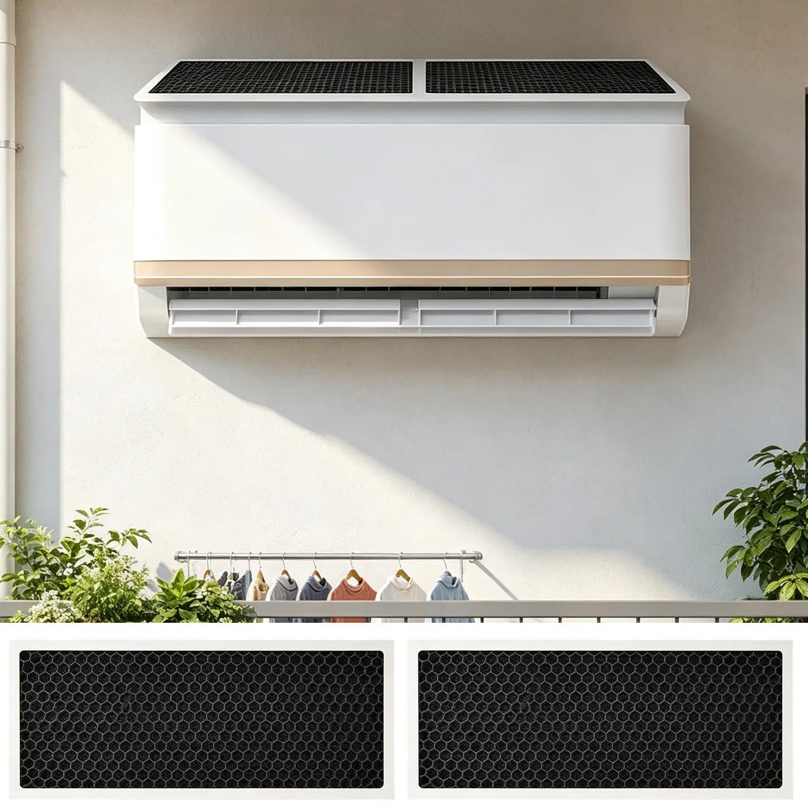 

Air Conditioning Filters 2-Piece Reusable Washable Purification Replacement Air Conditioner Replacement Filters For Home Rv
