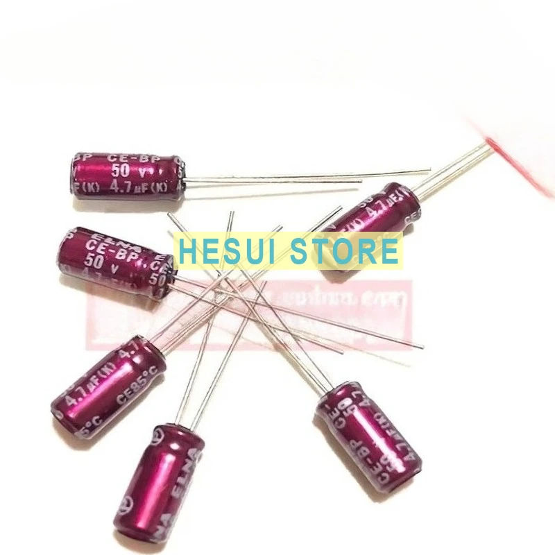 5Pcs  100UF 50VELNA purple red robe 50V100UF 13X20 RBD BP stepless audio capacitor
