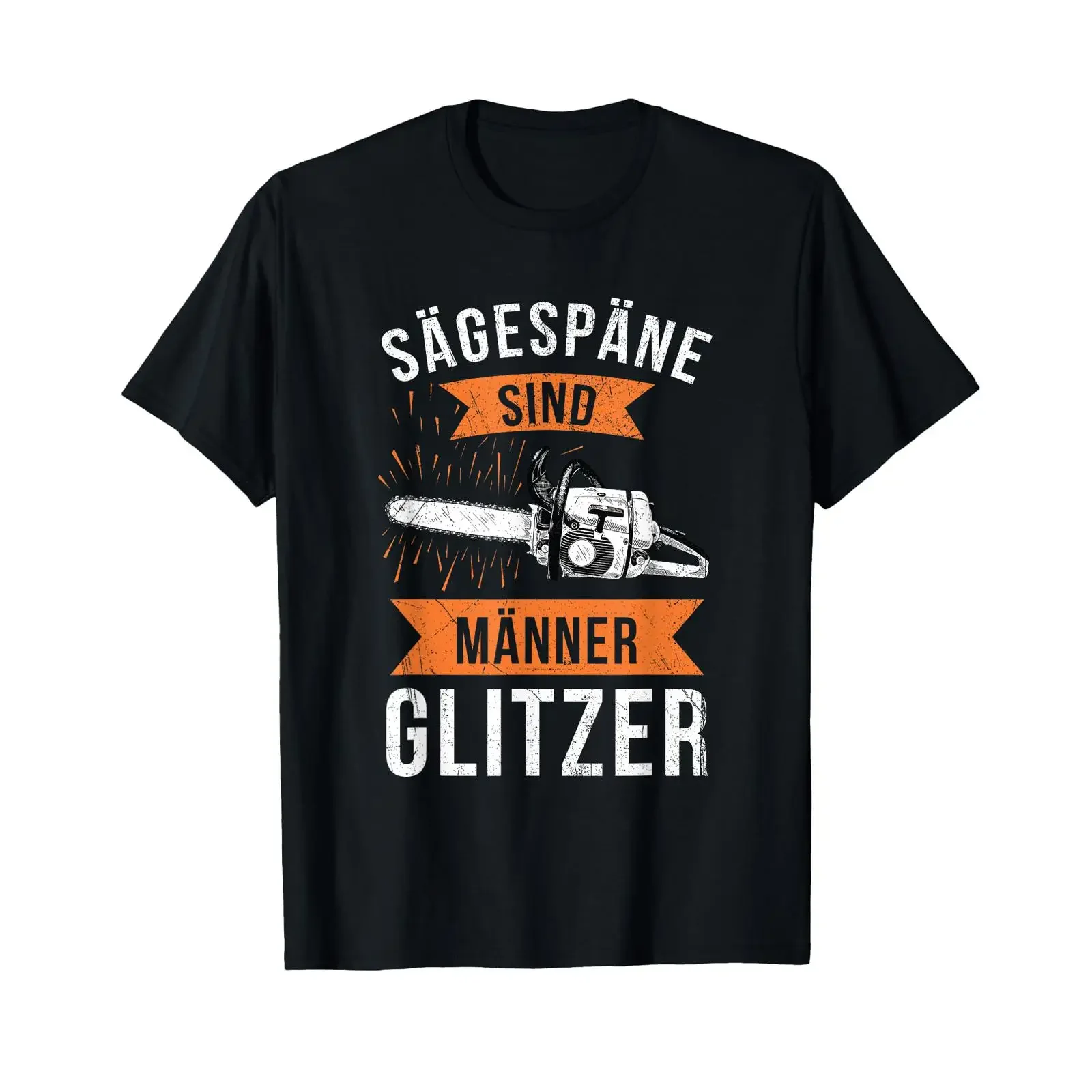 Sawdust is men's glitter lumberjack forestry worker T shirt vintage Washed fashion graphic Versatile streetwear Soft Unisex