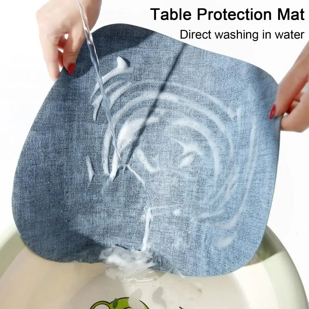 Faux Leather Placemat Waterproof Heat-Resistant Non-slip Heat Insulation Dishwasher Irregular Dining Pad Table Decoration