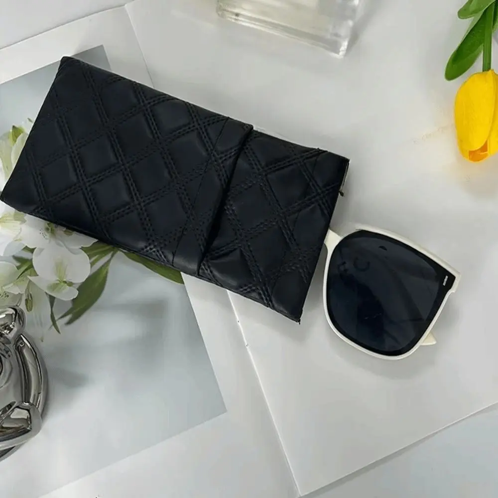 Single/Double-layer Sunglasses Storage Bag PU Leather Waterproof Glasses Bag High-end Coins Lipsticks Pouch