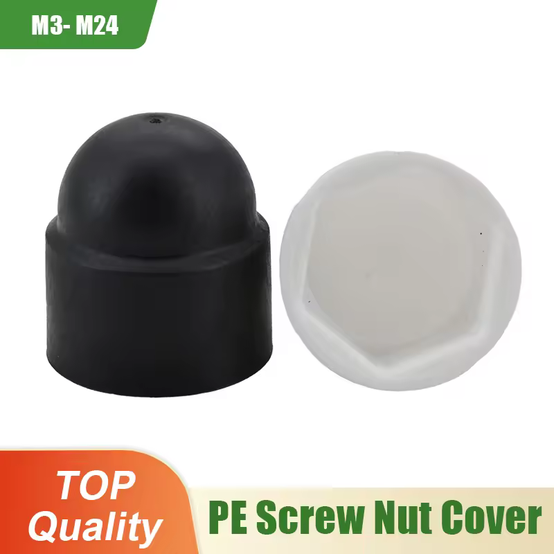 10 pièces noir blanc vis hexagonales écrous bouchons couvercle protecteur plastique PE sans filetage Acron écrou dôme vis hexagonale boulons écrou Protection