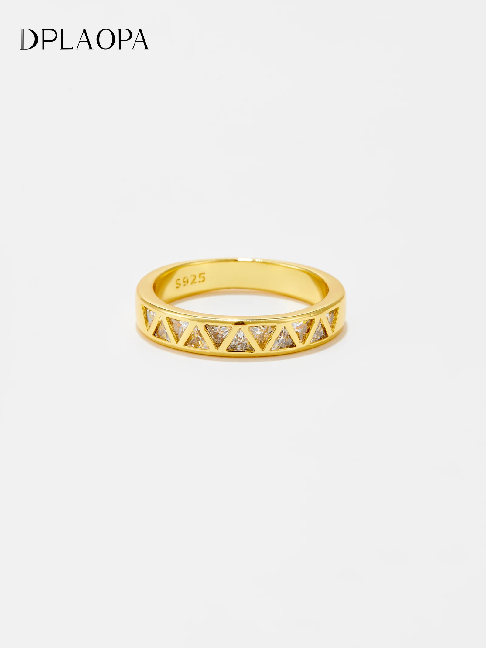 

Кольцо DPLAOPA из стерлингового серебра 925 пробы с треугольным цирконом и цирконием, новинка 2024, изысканное женское модное круглое кольцо для вечеринки, свадьбы, рок-панка, драгоценности