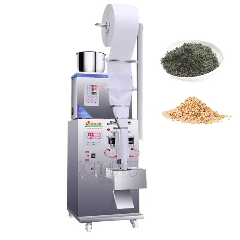 Fully Automatic Food Plastic Bags Packaging Machine Three Side Seal Peanut Coffee Bean Nut Cereal Rice Pet Feed