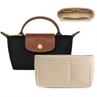 1Pcs Durable Storage Bags Insert Bag Portable Felt Linner Bag Multi-Pocket Travel Bag Organizer for Longchamp Mini Bag