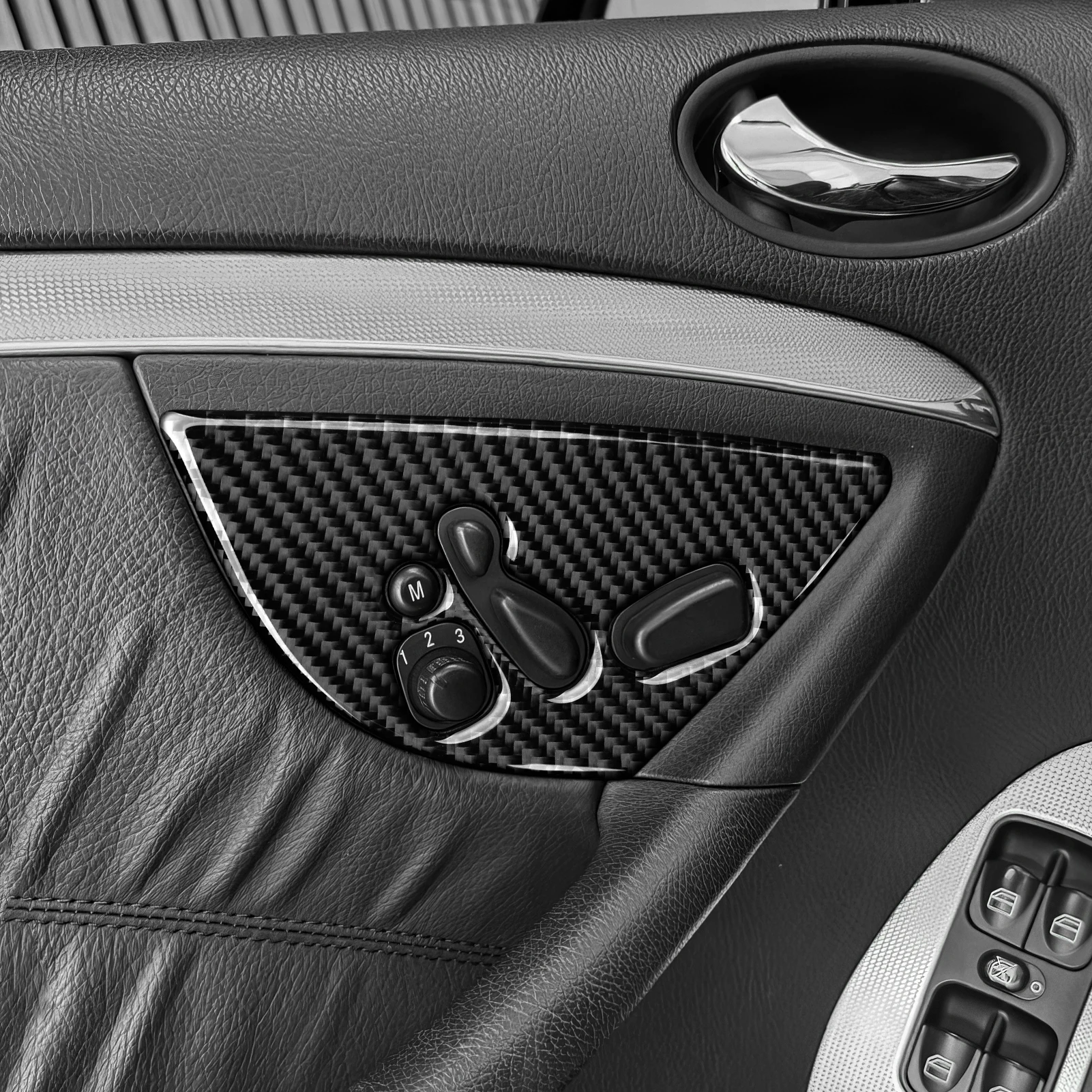 Kohlefaser-Innenaufkleber. Auto-Mittelkonsole Schalthebel-Verkleidung Für Mercedes Benz CLK A209 C209 (2002-2010) Zubehör. – Detail 8