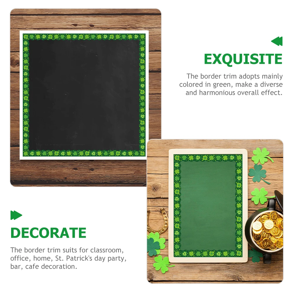 

Green naments Sticker Borders Classroom Bulletin Board Decorations Patricks Day Trim Paper Crafts Saint Party Supplies Teaching