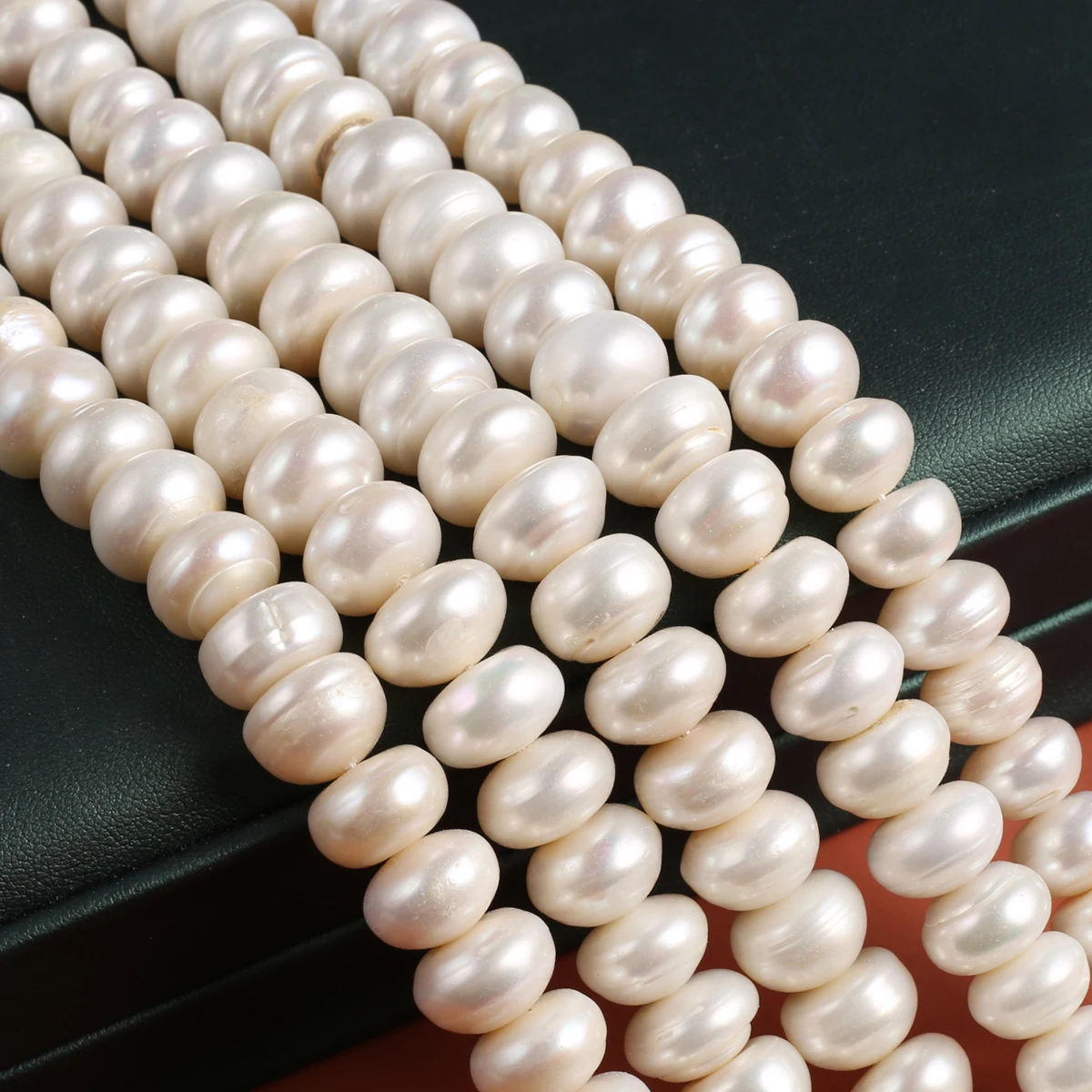 Natural Freshwater Large Flat Pearl Beads Full Strand with Elegant Luster for DIY Jewelry Making Bracelet Necklace Accessory