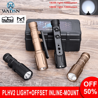 Wadsn Tactical CNC PLHv2 18650 18350 Flashlight Mlok Keymod Inline Offset Installation Airsoft Hunting Scoutlight Accessories