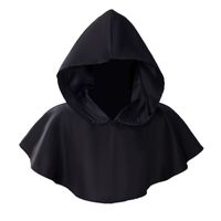 Fashion Solid Color Halloween Hooded Hat Multipurpose Stretchy Halloween Death Cloak Scarf Arab Wrap Medieval Cape Adults