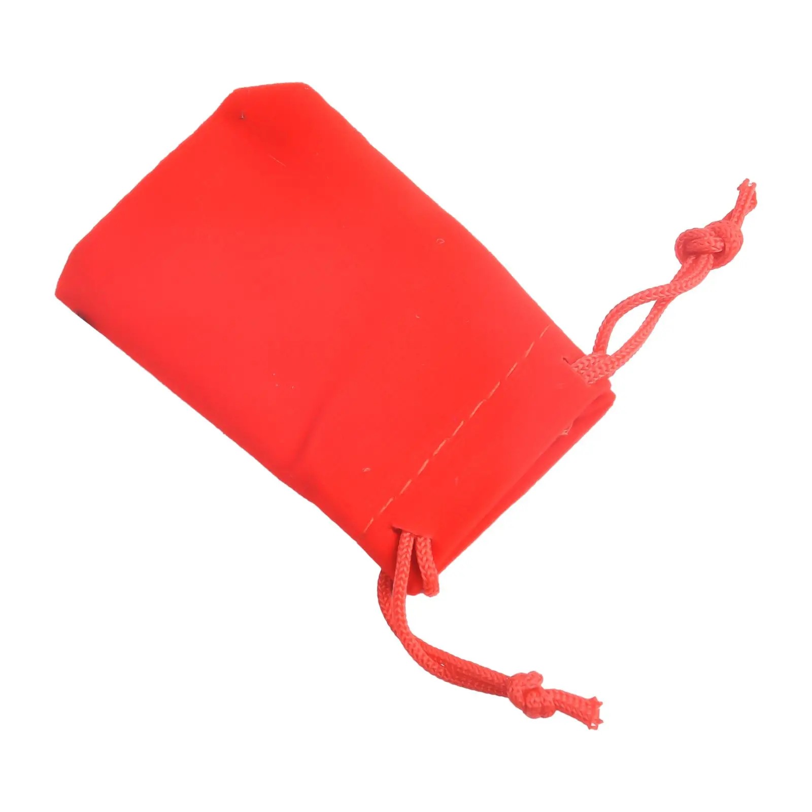 Red Velvet Drawstring Jewelry Bags, Set of 10, Eco Friendly Flannel Pouches for Wedding Favors, Makeup, Gifts, and More