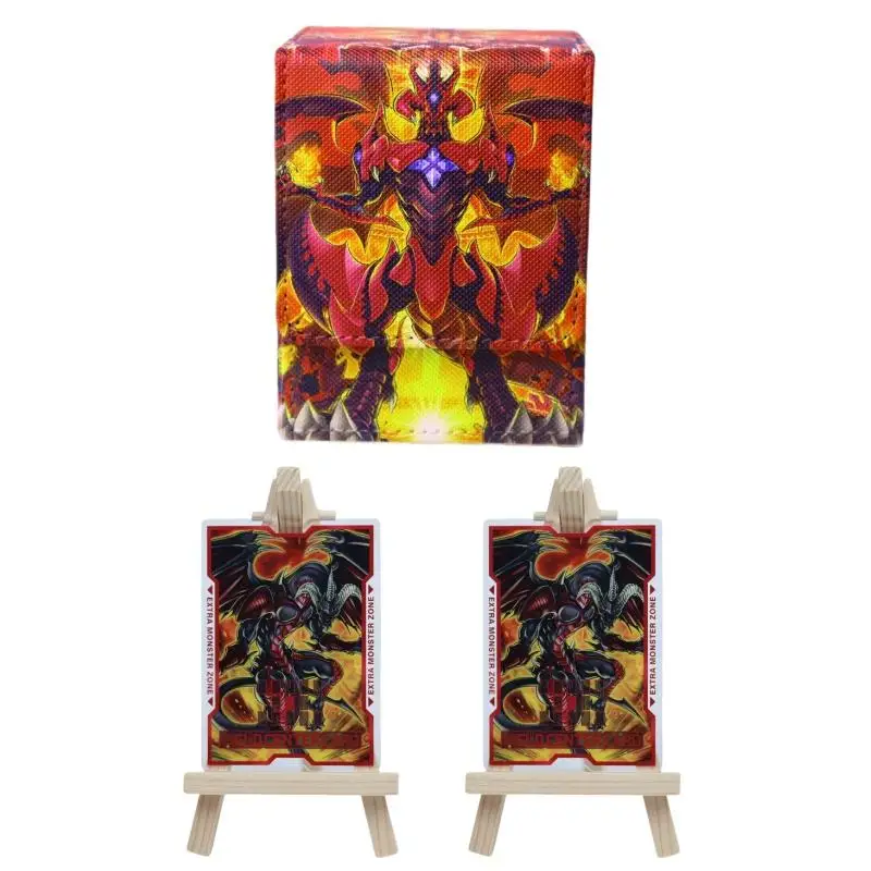 Yu Gi Oh Cards Box Self Made Full Color Red Dragon Archfiend Anime Game Opcg Tcg Ptcg Storage Box Diy Pu Collection Card Box