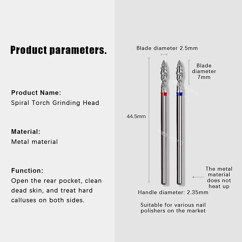 1 قطعة لهب تورنادو مسمار لقمة ثقب 3/32 "الماس قاطعة المطحنة ل Manicare الروتاري مسمار بت بشرة نظيفة لدغ مسمار أداة