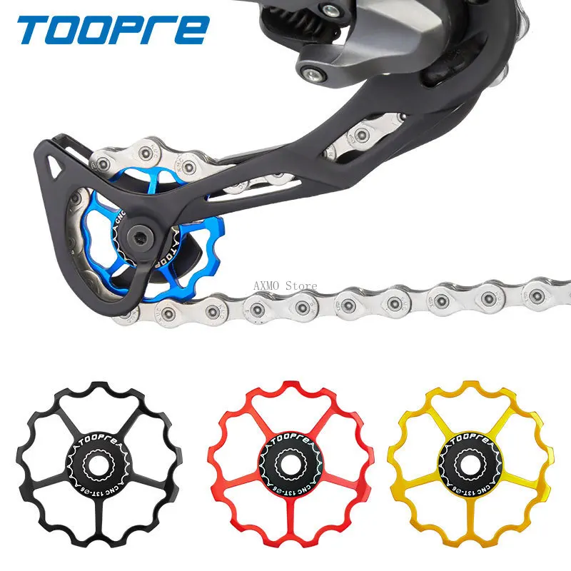 

Подшипники TOOPRE, задний переключатель велосипеда, жокейское колесо, алюминиевый сплав, MTB, дорожный велосипед, сверхлегкий направляющий шкив, 11/13 т, детали велосипеда