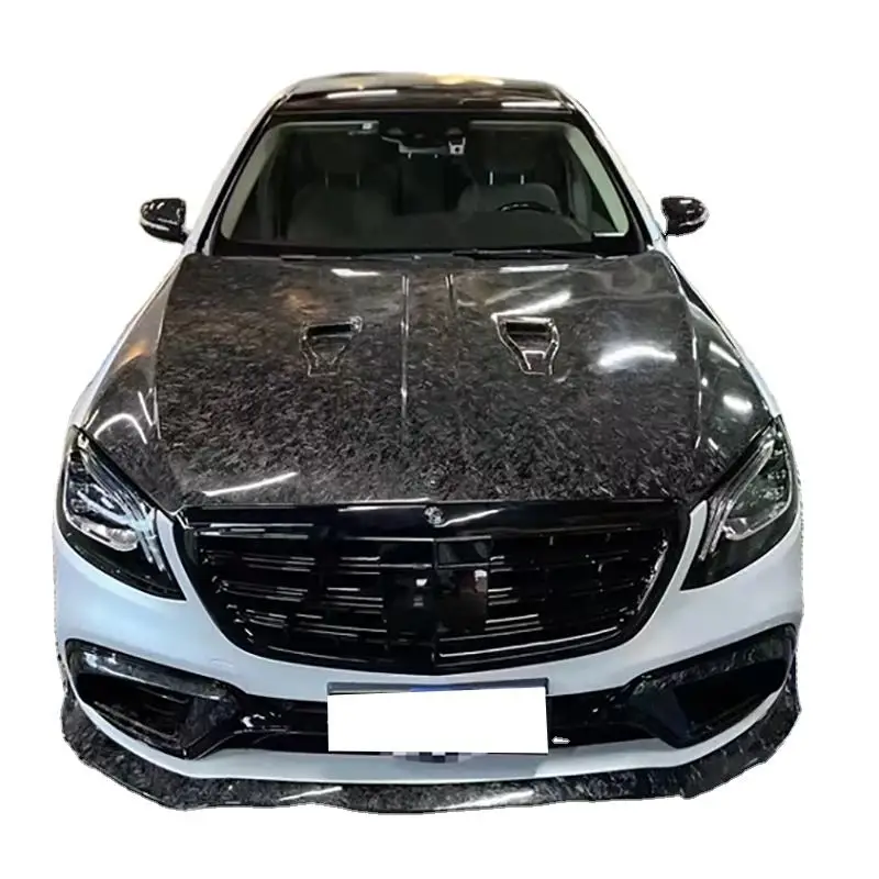 

Forged Real Carbon Fiber Engine Bonnet Hood for S63 W222 Mercedes Benz S Class，100% tested well