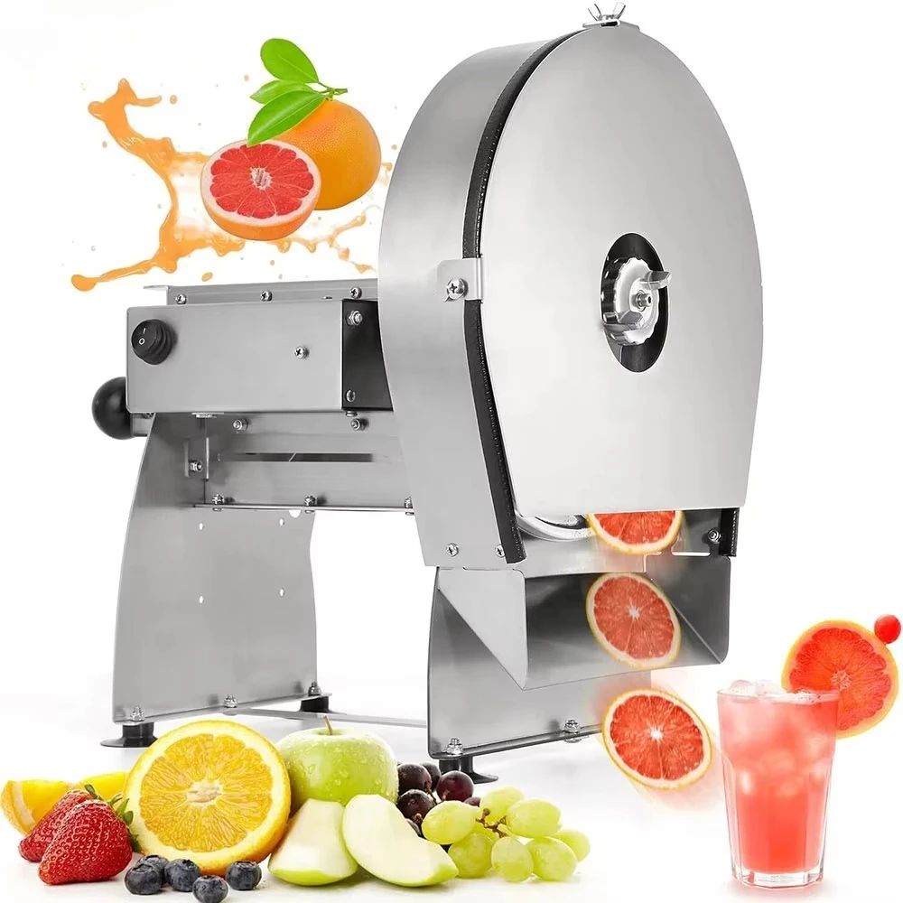 Commercial Vegetable Fruit Slicer Electric Manual Onion Cabbage Slicing Machine 0.2-10mm Thickness  Food Shredder Cutter