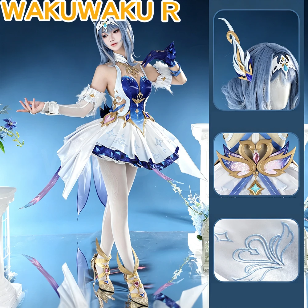 Odette Kostüm Cosplay Spiel Genshin Impact【XS-2XL】WakuWaku-R Snezhnaya Halloween Odette Übergröße