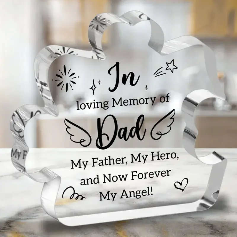 2D Flat, 1pc Acrylic Memorial Plaque for Dad - 