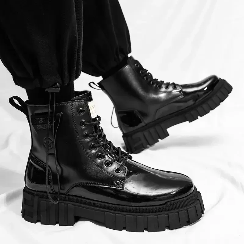 Men Boots Lace Up Lightweight Platform Male Shoes Cheap In Promotion Designer Y2k Trendy Nice Non Slip Vintage Pop Offer Pop