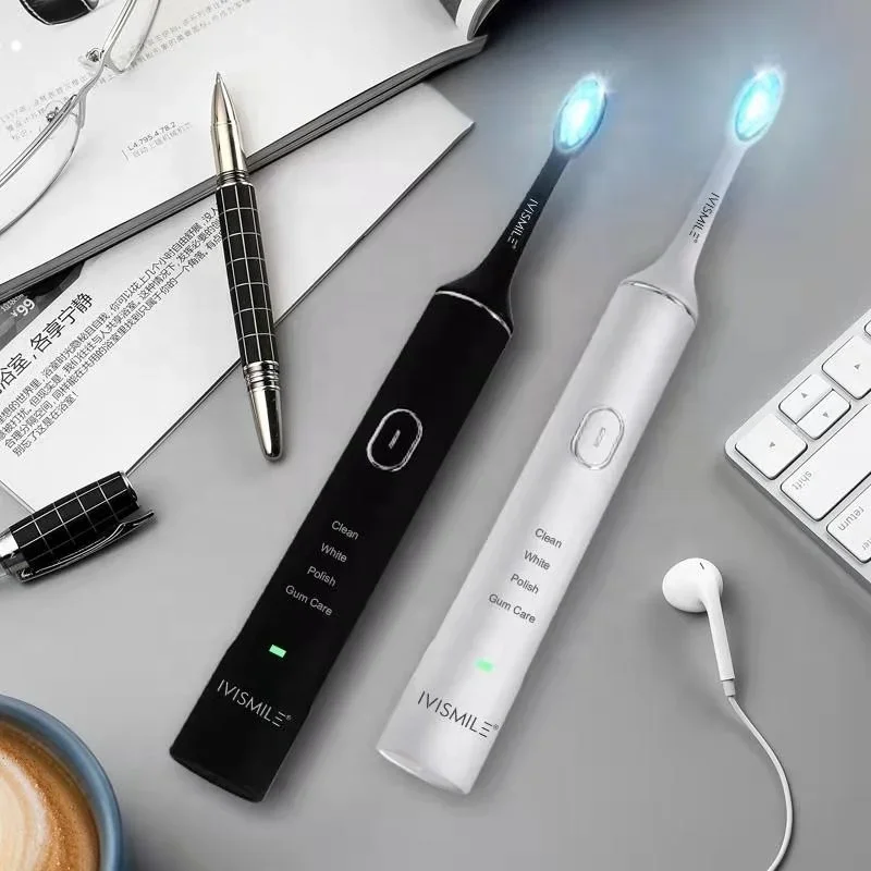 IVISMILE Intelligent Waterproof Blue Light Teeth Whitening Sonic Electric Toothbrush