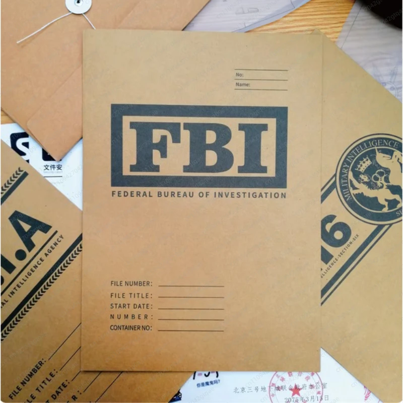 Agent Portfolio Folder File Archives Cosplay FBI CIA Central Intelligence MI6 British Army Movie Film Prop Set
