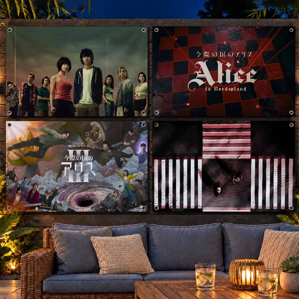 Trending TV Series Alice in Borderland Indoor Outdoor Flag Banner Party Decor Hanging Wall Backdrop