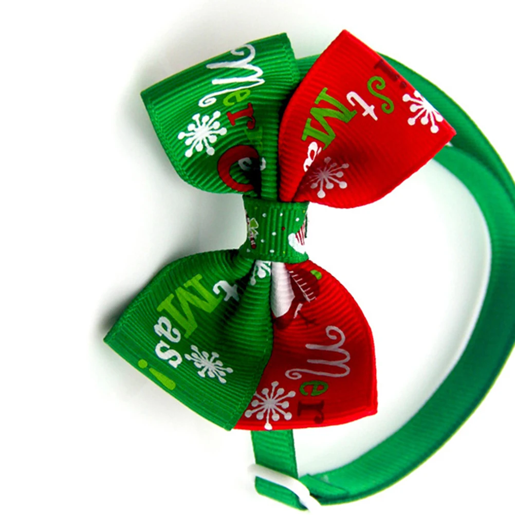 

2Pcs Pet Christmas Costume Bow Tie and Hat Set Soft Comfortable Material Xmas Party Holiday Wedding Headwear