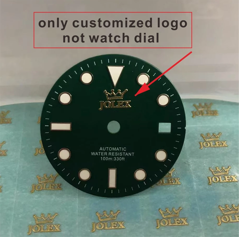 Gold Metal Custom Watch Dial Sticker 28.5mm Self-Adhesive Silver Label Small Brand 3D Logo Customized Name Carve