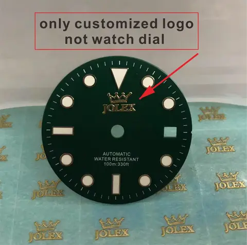 Custom Watch Dial Sticker Gold Metal Transfer Silver 28.5mm Label Small Brand 3D Logo Custommized Name Carve Self-Adhesive Logo