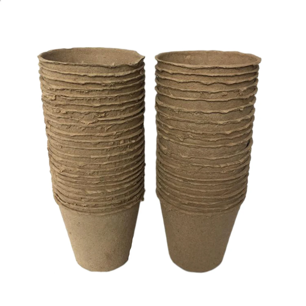 

20pc Nursery Cups Biodegradable Pulp Material Eco Friendly Garden Supplies Peat Pots for Flowers Herbs Vegetables