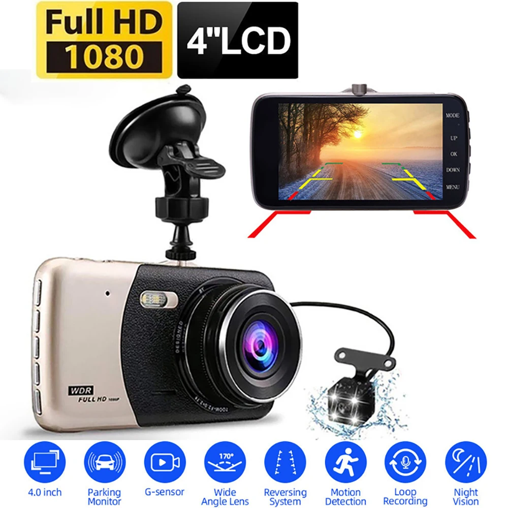 Car DVR Full HD 1080P Dash Cam Rear View Reversing Car Camera Car Video Recorder Car Accessories Night Vision Vehicle Black Box