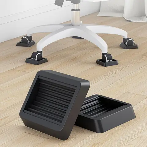 4pcs Not Slip Furniture Wheel Stopper Rubber Chair Caster Cups Floor Protectors Vibration Dampening Install Floor Protectors set