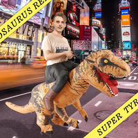 Tyrannosaurus Rex Inflatable Costume Realistic Dinosaur Design Durable Adult Cosplay Halloween Carnival Party Ideal Choice Props