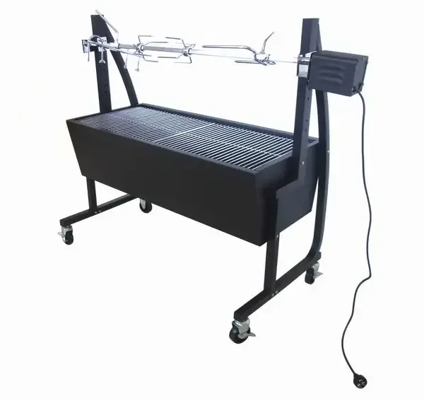 Suckling Pig Roaster Grill Outdoor Charcoal Rotating Bbq Motor Electrical Grill Spit Rotisserie Trolley Stainless Steel Support