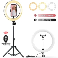 26/33cm LED Ring Light USB Dimmable Photography Studio Fill Lamp With Tripod Stand & Remote control for Tiktok Video Live Lamps