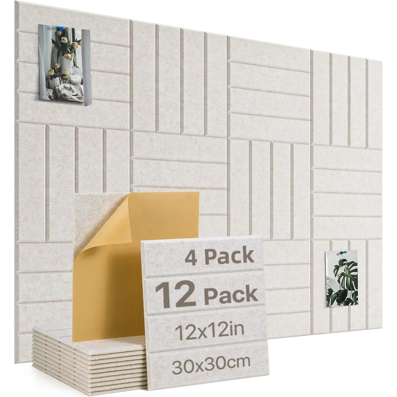 Removable Felt Bulletin Board Tiles Self-Adhesive Sound-Absorbing Wall Sticker for Home Office Decorations