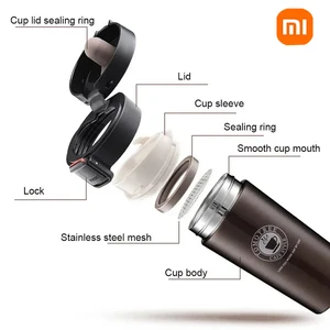 Xiaomi 0.5L مزدوج الجدار الترمس القدح 304 الفولاذ المقاوم للصدأ فنجان القهوة الترمس زجاجة زجاجة ماء مانعة للتسرب الترمس القدح القهوة أعلى 12 مبيعات لماكينات القهوة Xiaomi - رقم 6