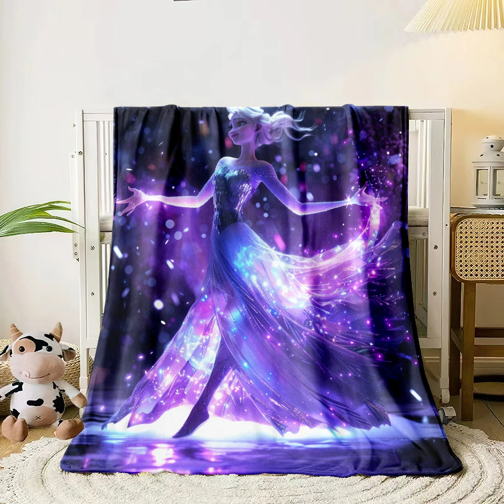 Frozen Elsa Cartoon printed flannel thin blanket. Four seasons blanket. for sofa, beds, living room, travel picnic blanket gifts