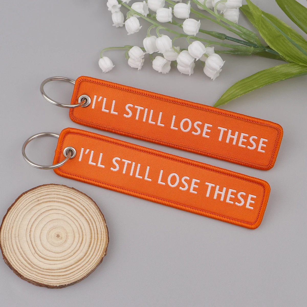 Silly Goose Club Embroidery Key Fobs Funny Quotes Key Tags Keychain For Motorcycles Cars Key Ring Chaveiro Jewelry Gifts