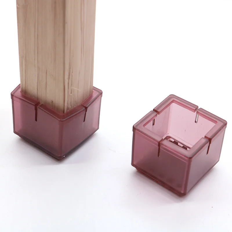 Fundas cuadradas de silicona para patas de silla, calcetines antideslizantes para patas de mesa, almohadillas para pies, protectores de suelo, tapones para orificios de tubería, piezas de muebles, 8 unidades