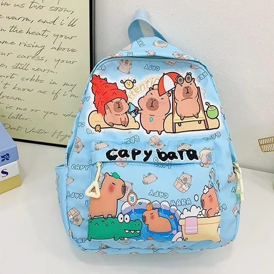 Cute Large Capacity Capybara Backpack Breathable Cartoon Student Schoolbag Nylon Ultra-light Book Bag